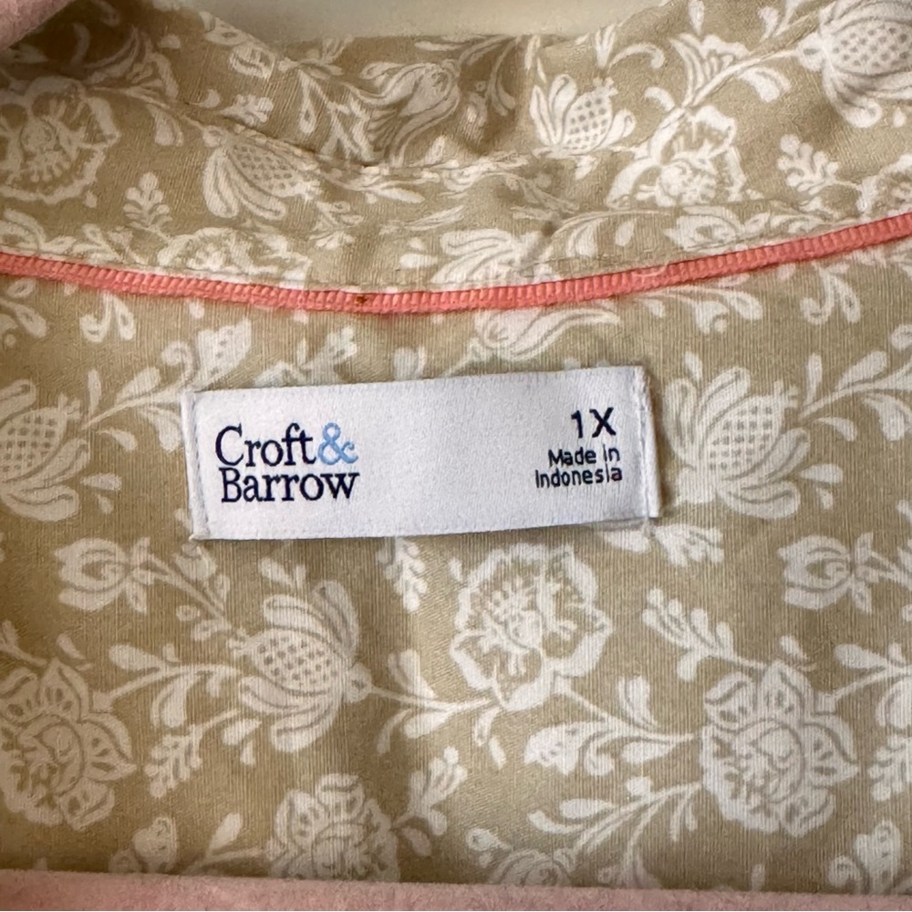 Croft & Barrow Floral Button Down 3/4 Sleeve Top Size 1X NWOT - Picture 4 of 13